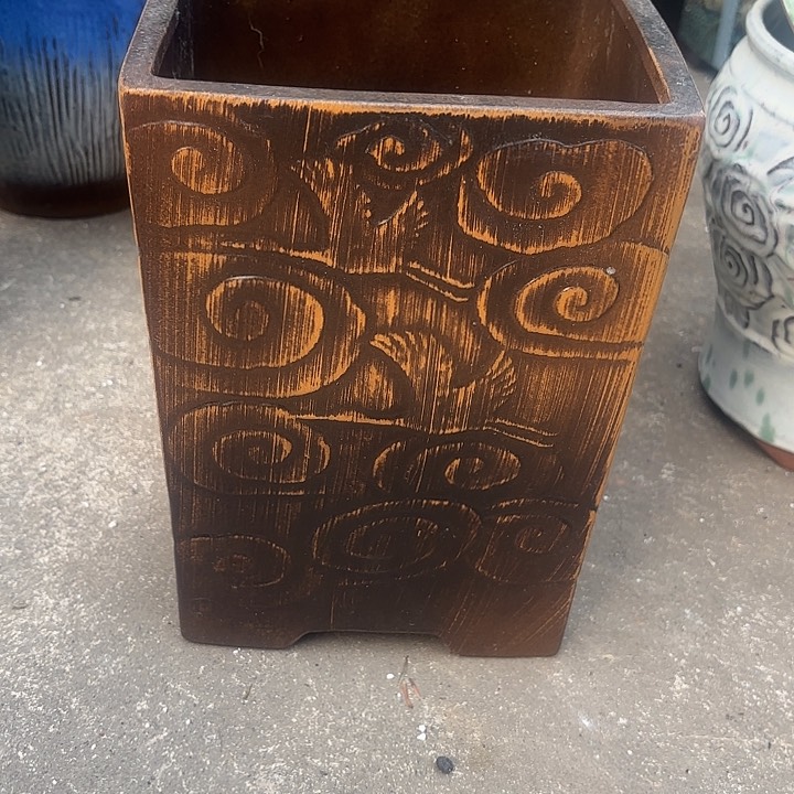 紫砂茶碗精品柴烧方口径 18高度26