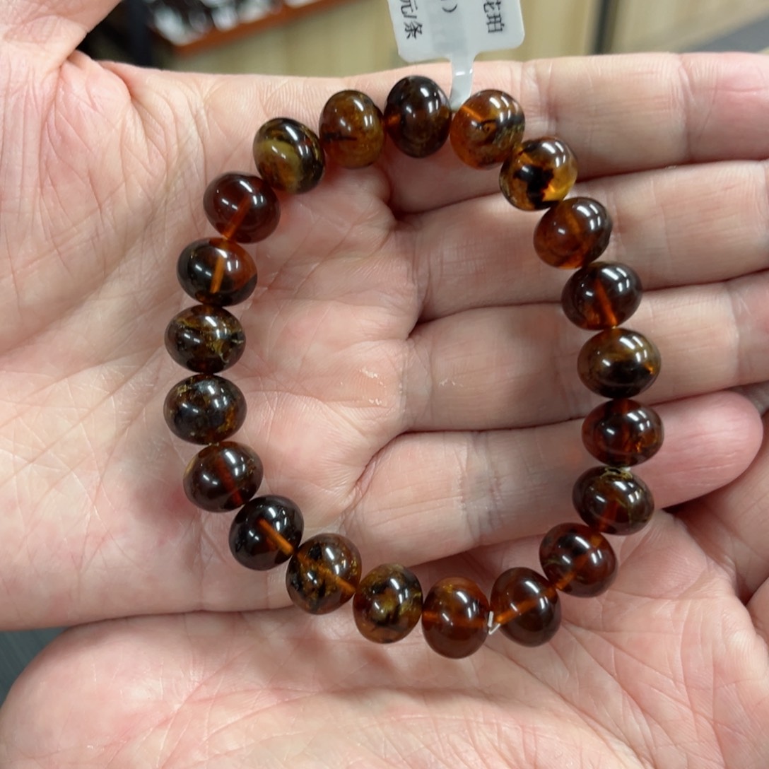 琥珀裸石未镶嵌11+花蜡单圈