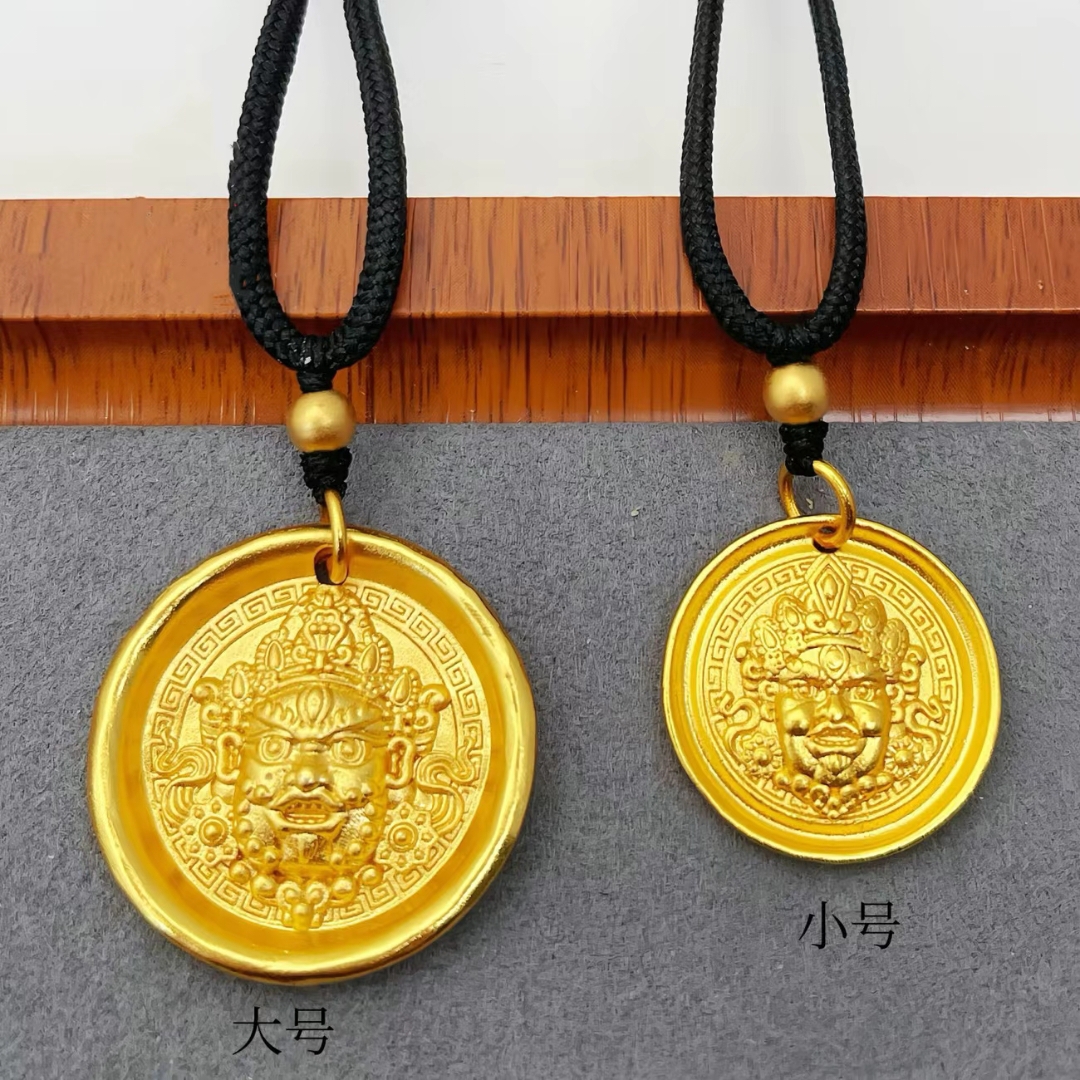 合金吊坠 【高端定制】古法实心黄财财吊坠