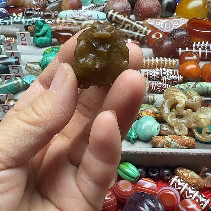 咖***啡玛瑙/玉髓合金颈饰