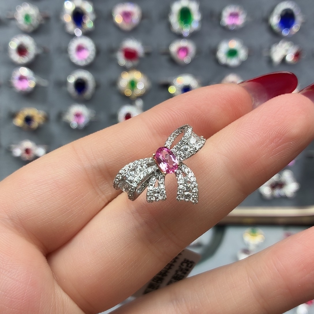 925银培育帕帕拉恰色粉蓝宝