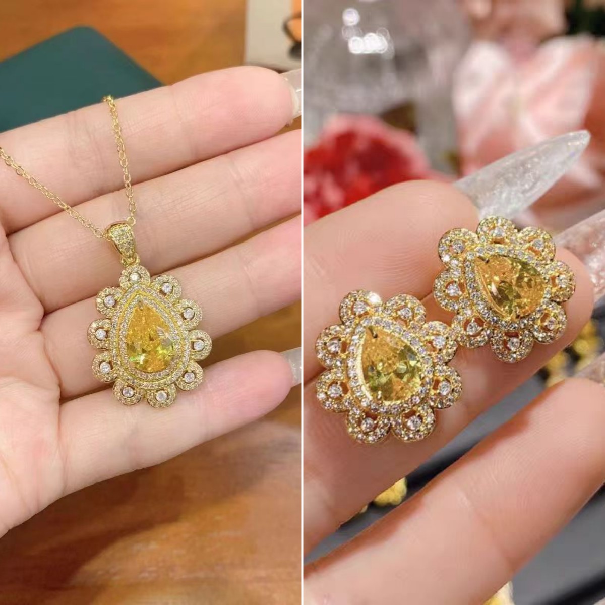 合金项链 HP-A12高级项链小众锁骨链毛衣链新年大气时尚耳钉8456