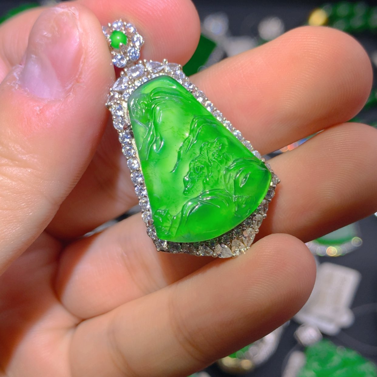 【闪购商品】翡翠吊坠(不含链)银S925镶嵌