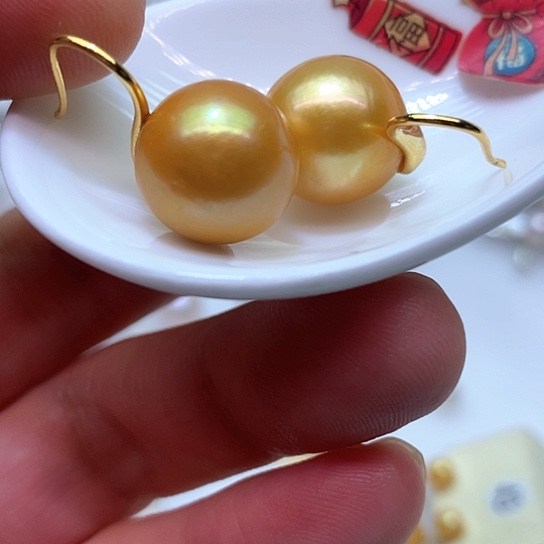 淡水珍珠耳饰银S925镶嵌