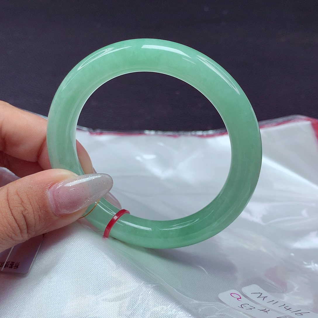 翡翠未镶嵌手镯53 天然缅甸a货翡翠1416