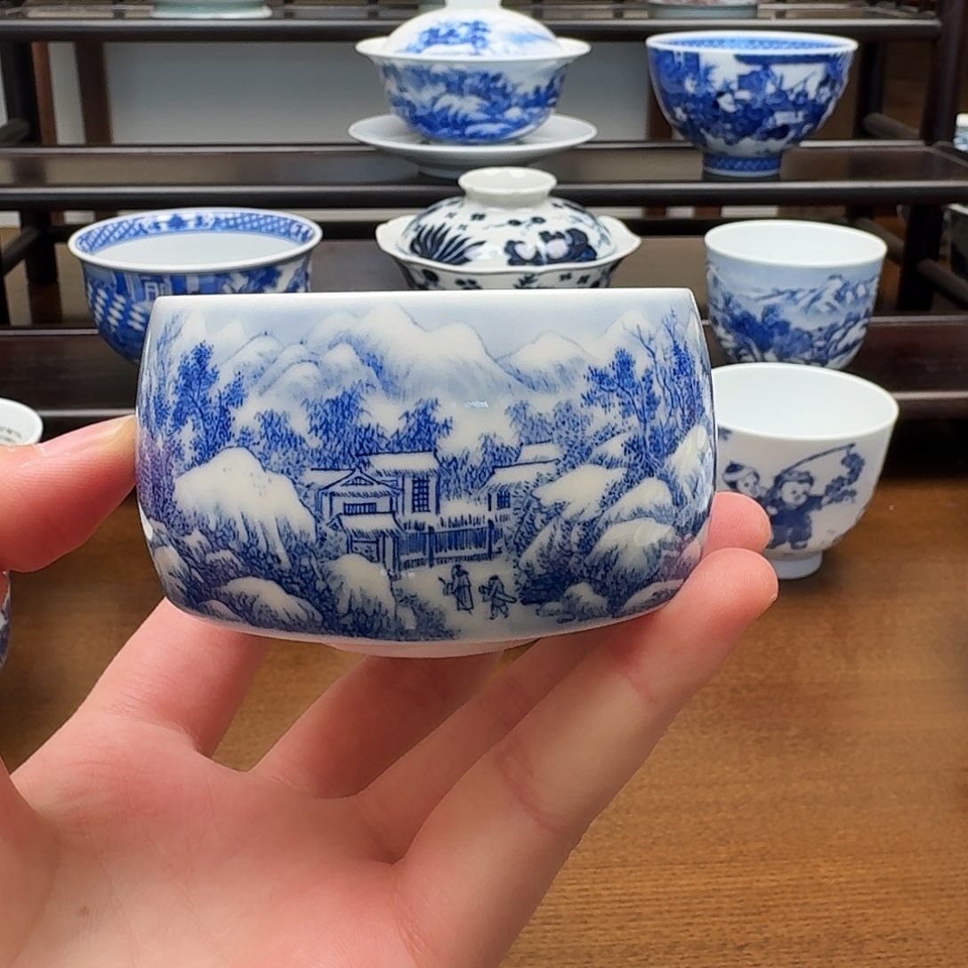 花***生瓷片九段烧雪景大禅定