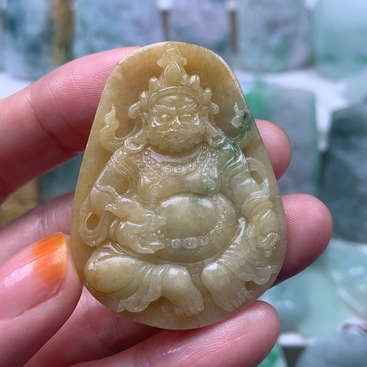 定制翡翠未镶嵌挂件财神挂件