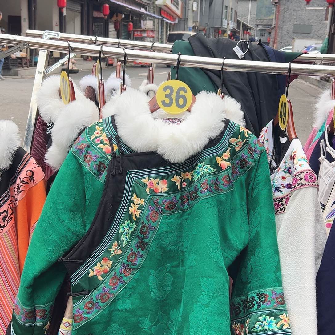 湘西苗族刺绣大花绿色M