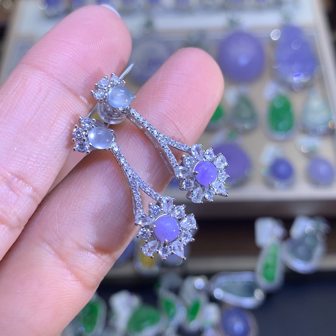 翡翠挂件银S925镶嵌翡翠