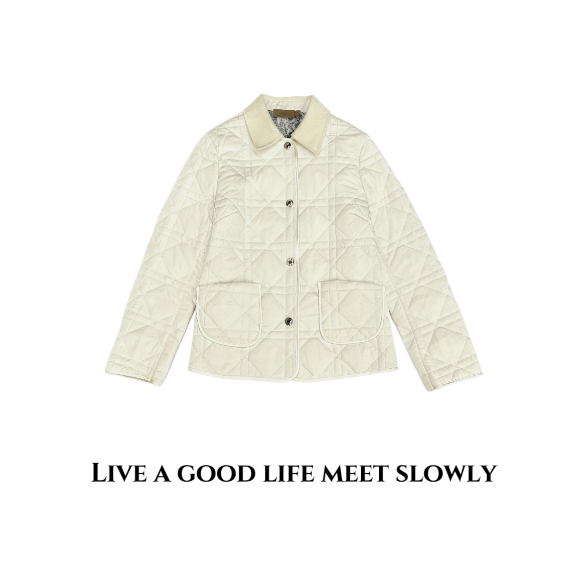 老钱风时尚翻领菱形格纯色保暖棉服外套高冷酷飒女装大气保暖外套