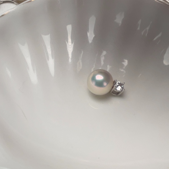 淡水珍珠吊坠(不含链)银S925镶嵌晴*儿