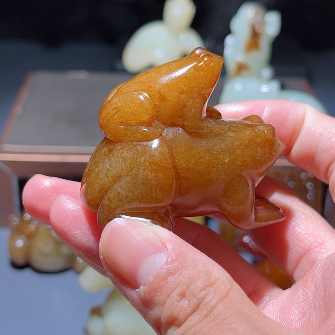 和田玉挂件未镶嵌随*和田玉玉蛙