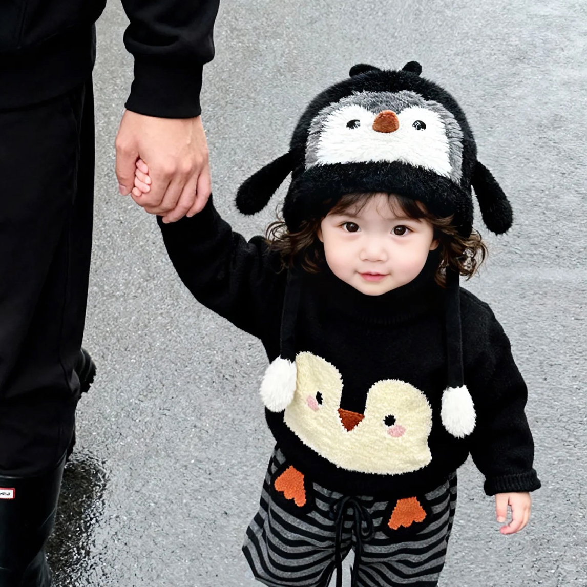 蛋挞kids  可可爱爱企鹅帽 会叫版