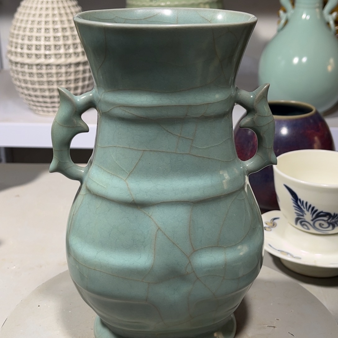 瓶平**贸官窑瓷器品相完美