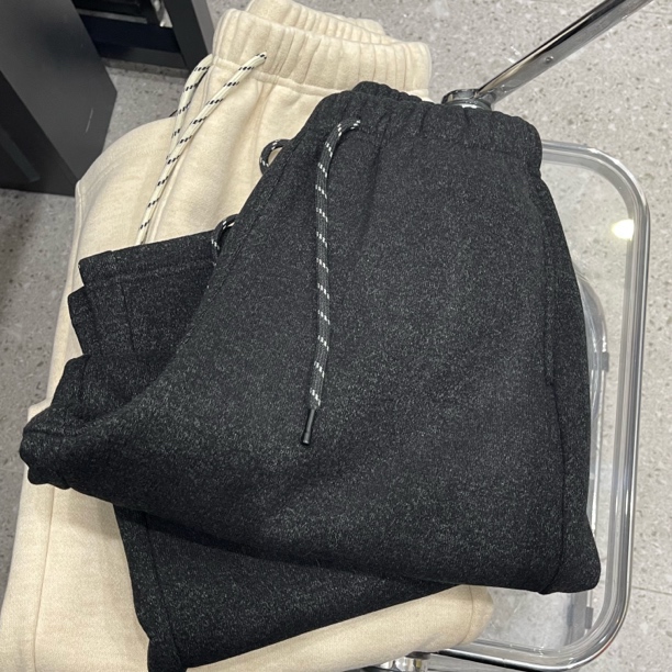 秋冬新款加绒高腰小弯刀垂感慵懒糯米女裤显瘦百搭