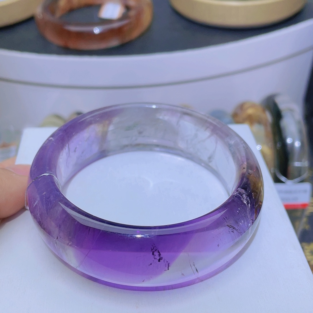 水晶手镯未镶嵌天然乌拉圭紫水晶手镯