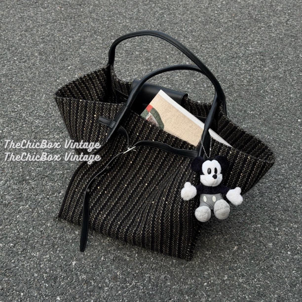 95新 Celine/思琳 celine编织拼皮BigBag机场手提包