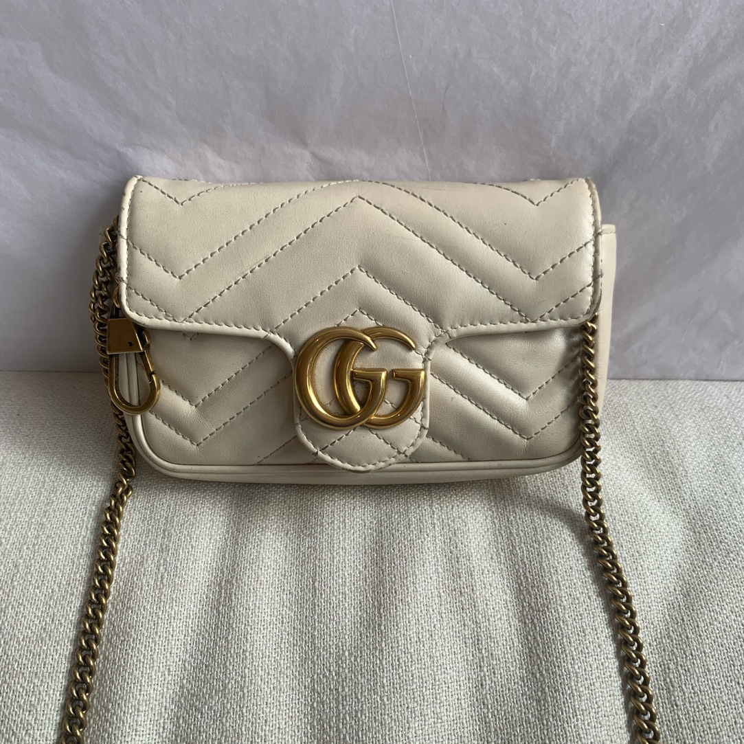 95新 GUCCI/古驰 95新-白金马蒙mini单肩斜挎包