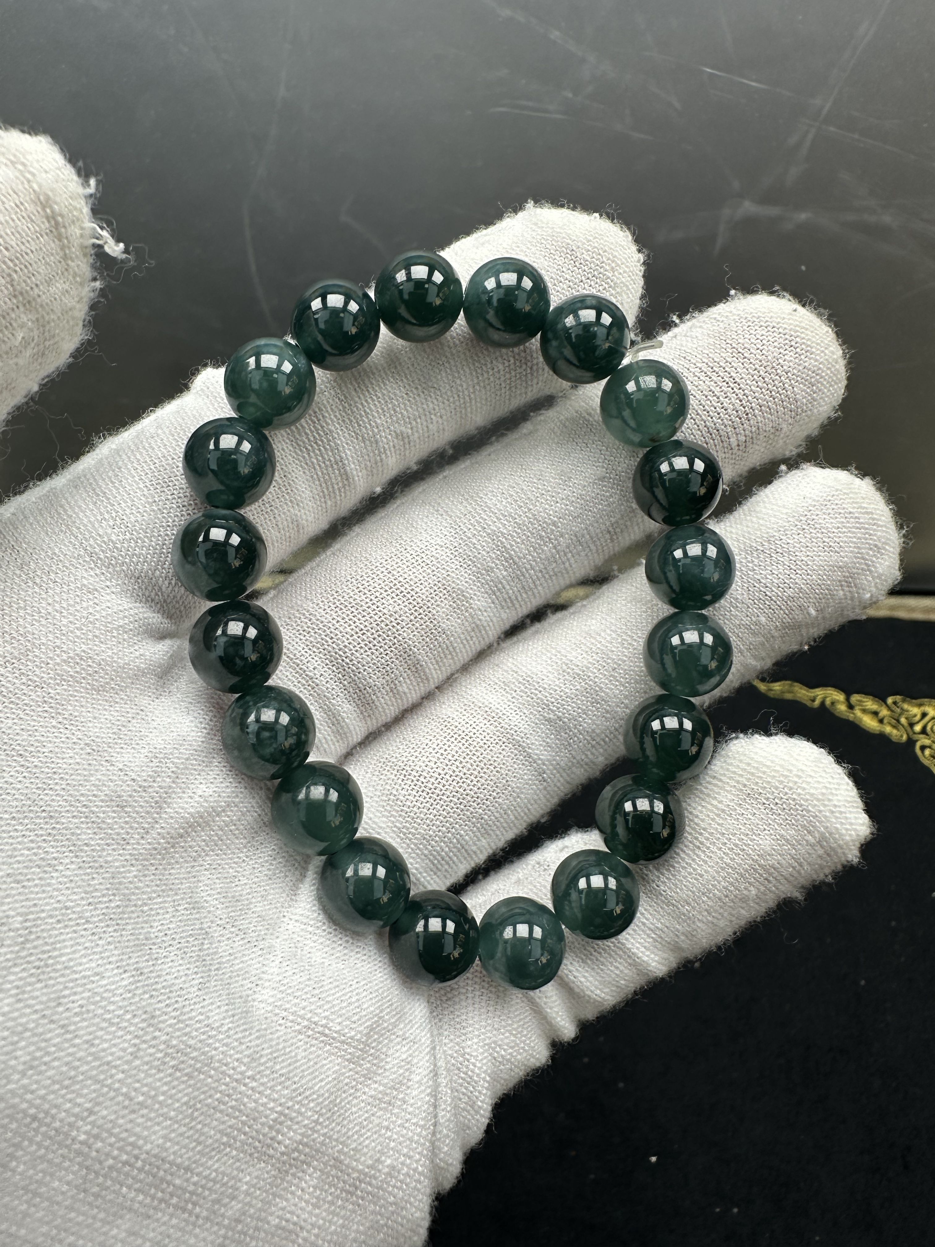 天然翡翠A货 手串20颗8.9mm 标准二件套（盒子 证书）