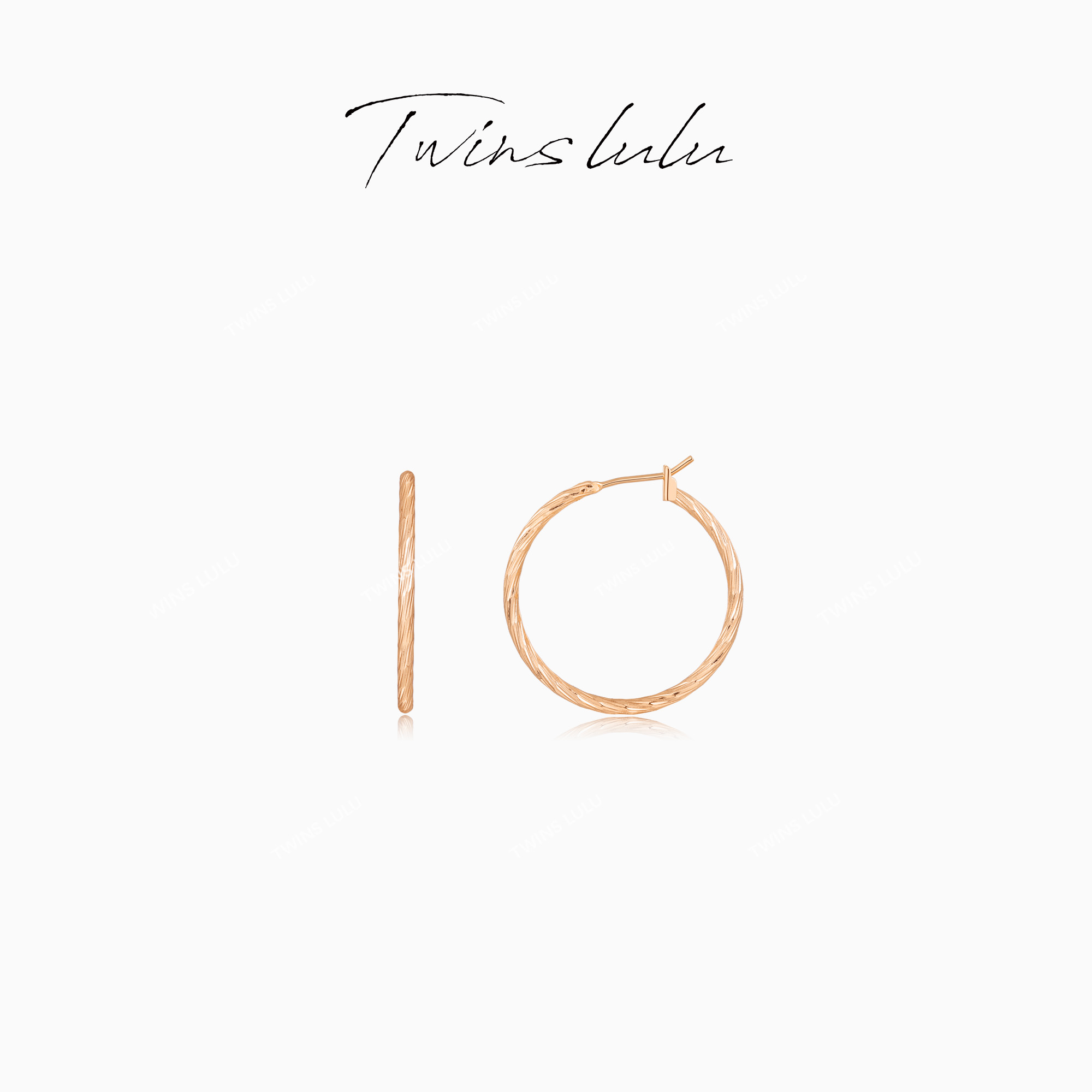 铜合金耳饰 TWINS LULU时尚百搭个性简约设计感素圈耳环TSL2598