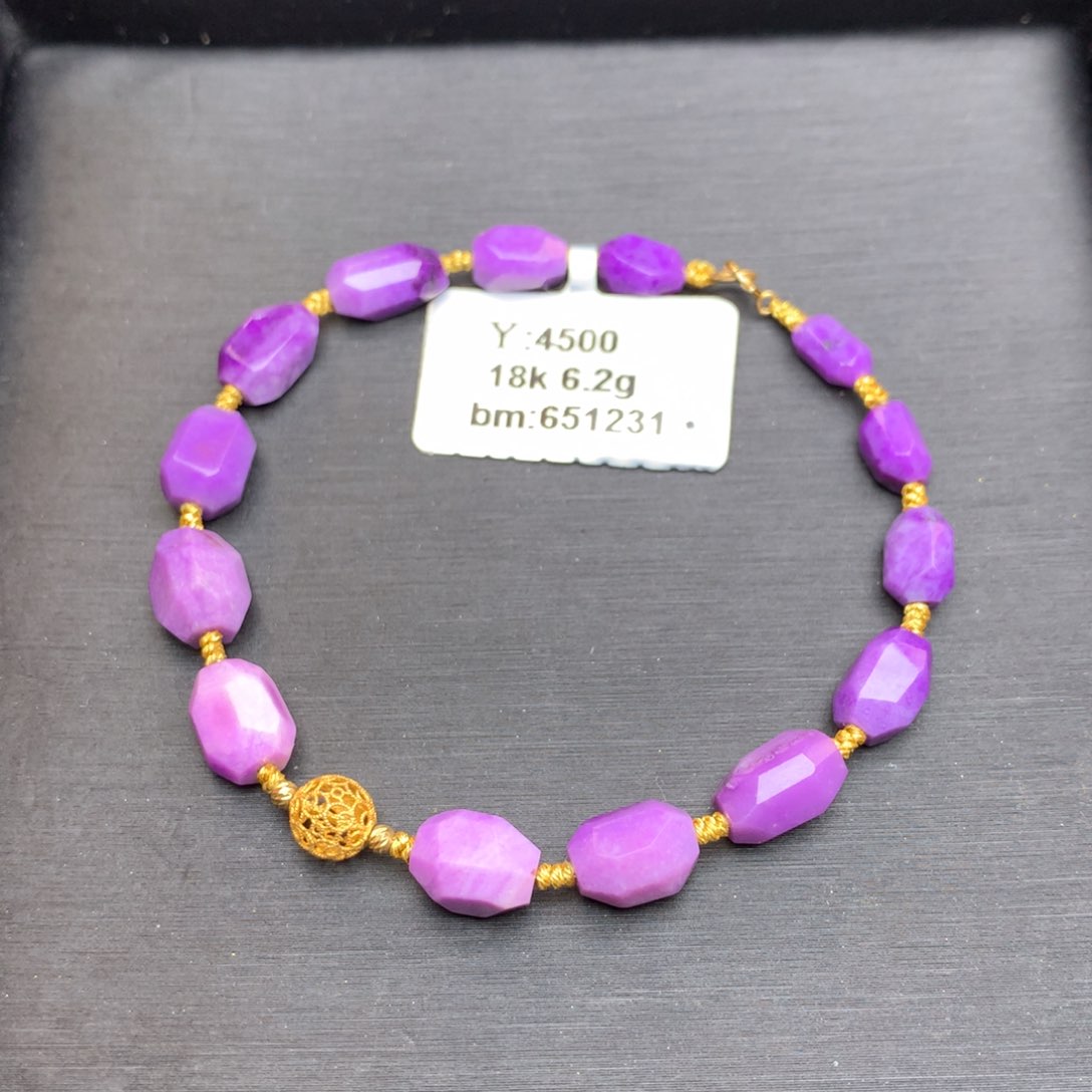 苏纪石（舒俱来）手链18K金镶嵌