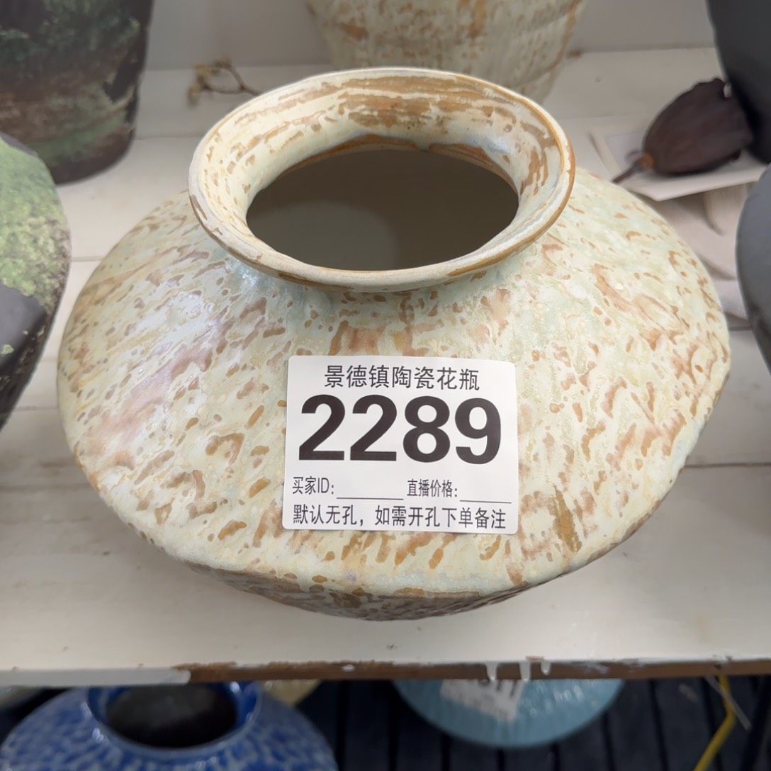 花瓶默认无孔口10高23编码2289