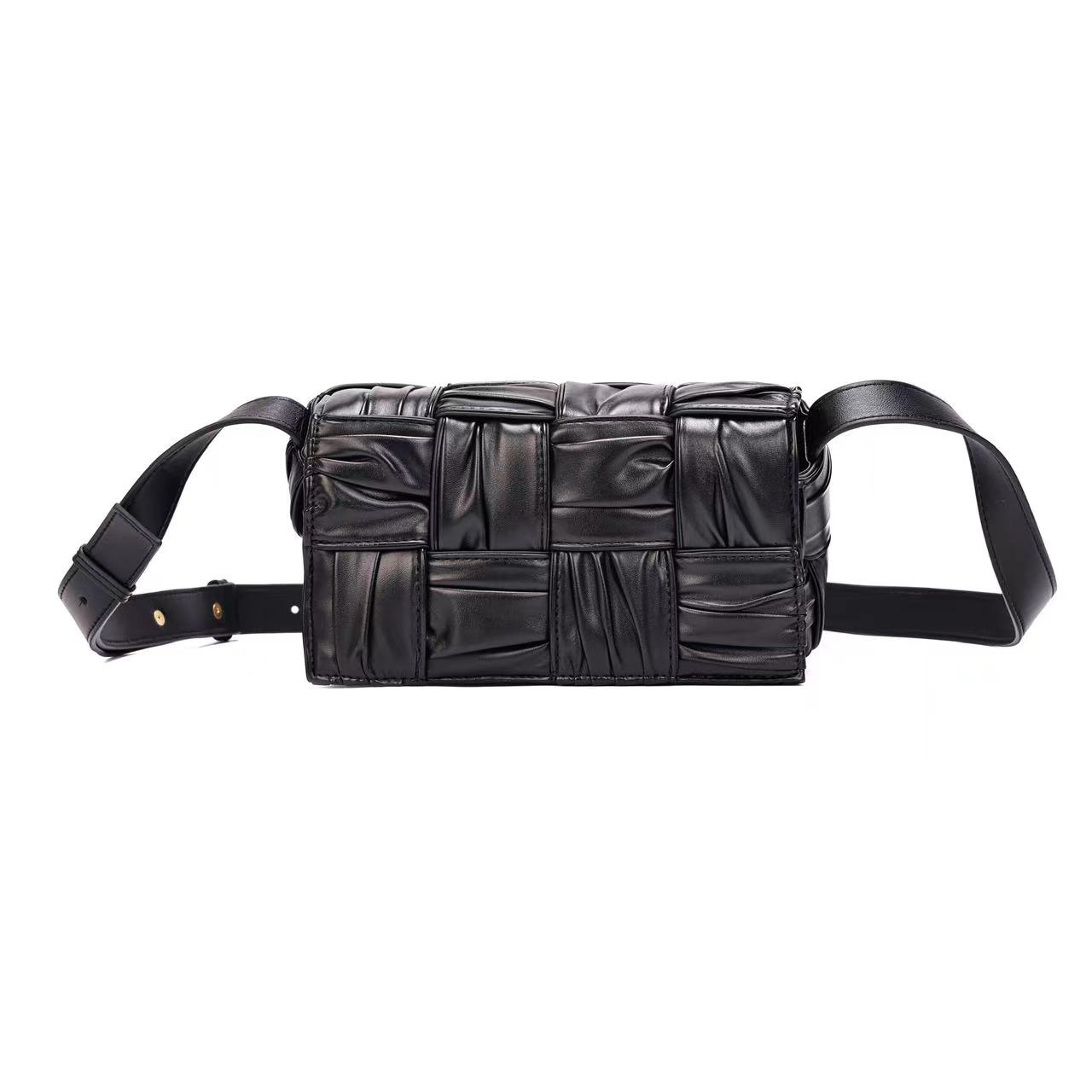 FIMKA 2025秋冬新款时尚百搭手提包高级感编织单肩斜挎包1088黑