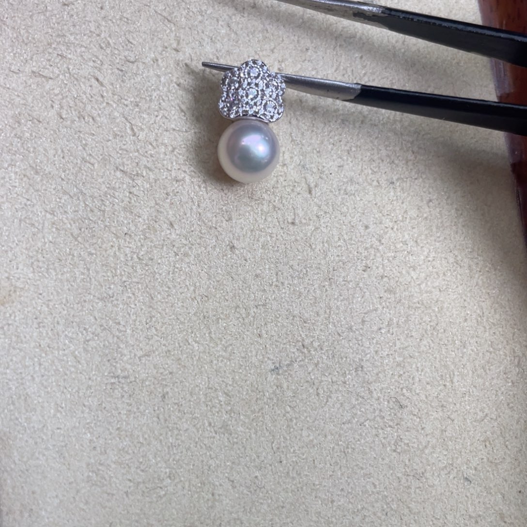 海水珍珠银S925镶嵌吊坠(不含链)