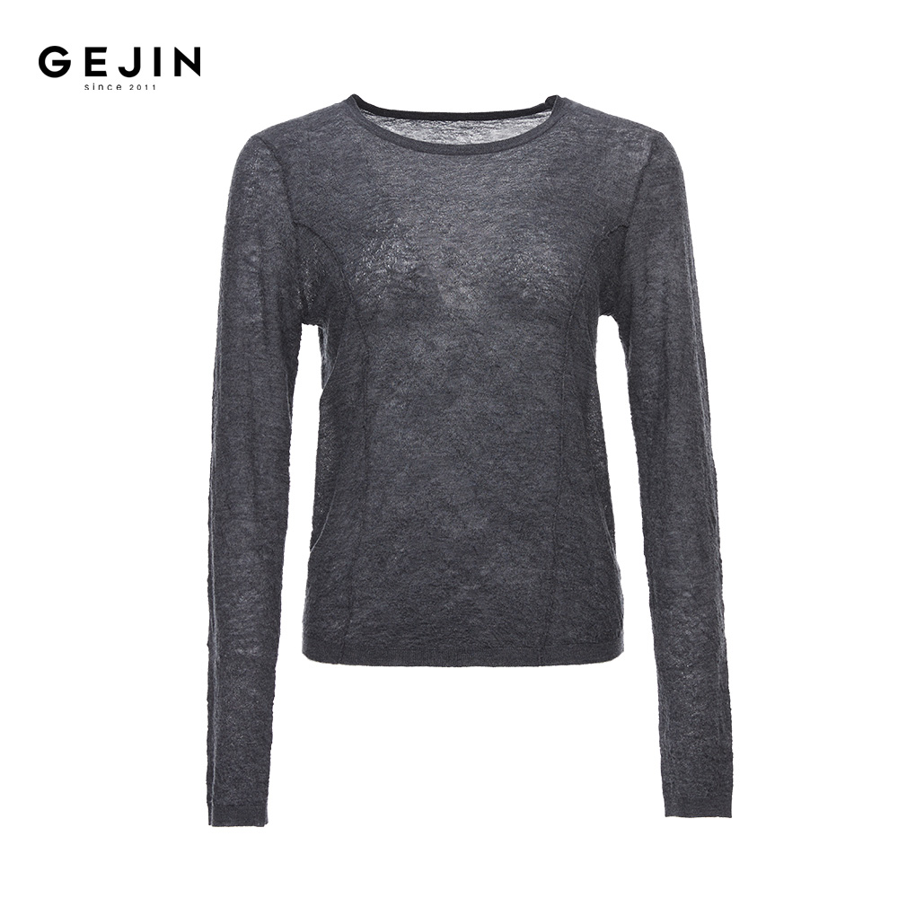 GEJIN/歌锦新款纹理感设计舒适百搭圆领上衣秋款上衣9412562413
