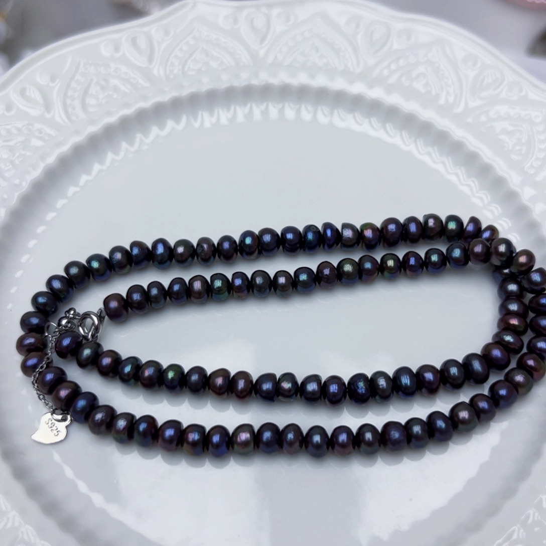 淡水珍珠颈饰银S925镶嵌