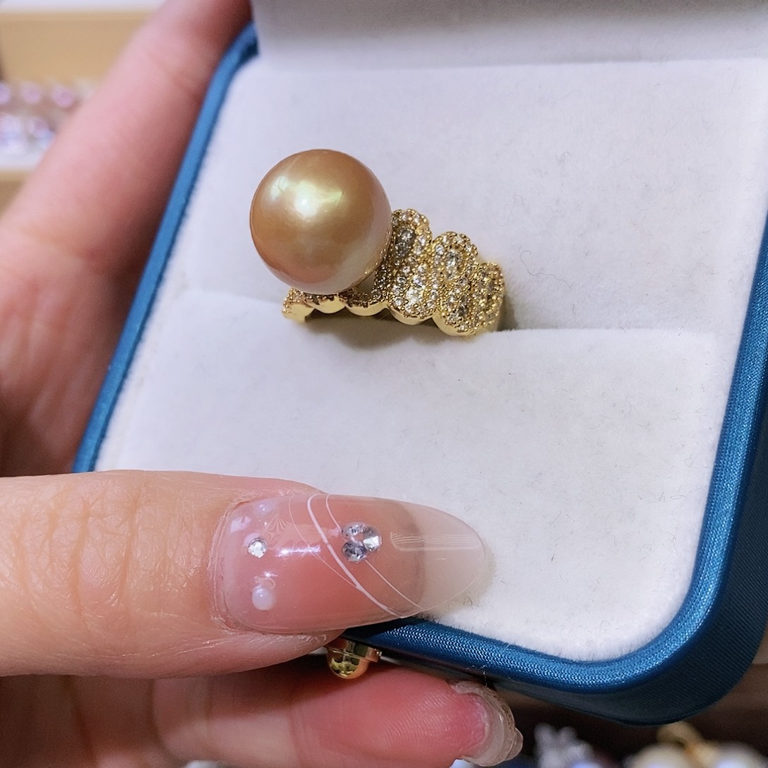 淡水珍珠戒指合金