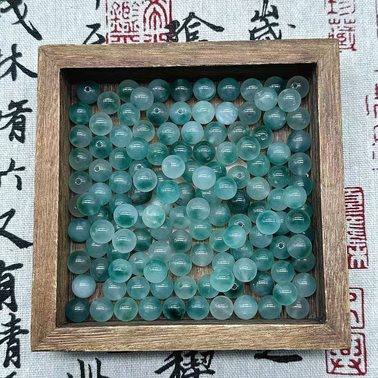 【天青冻10mm】石英质玉 飘花散珠 手工diy串珠多样性发一