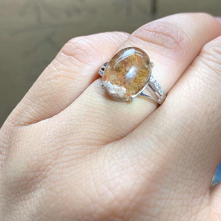 水晶水晶戒指银S925镶嵌