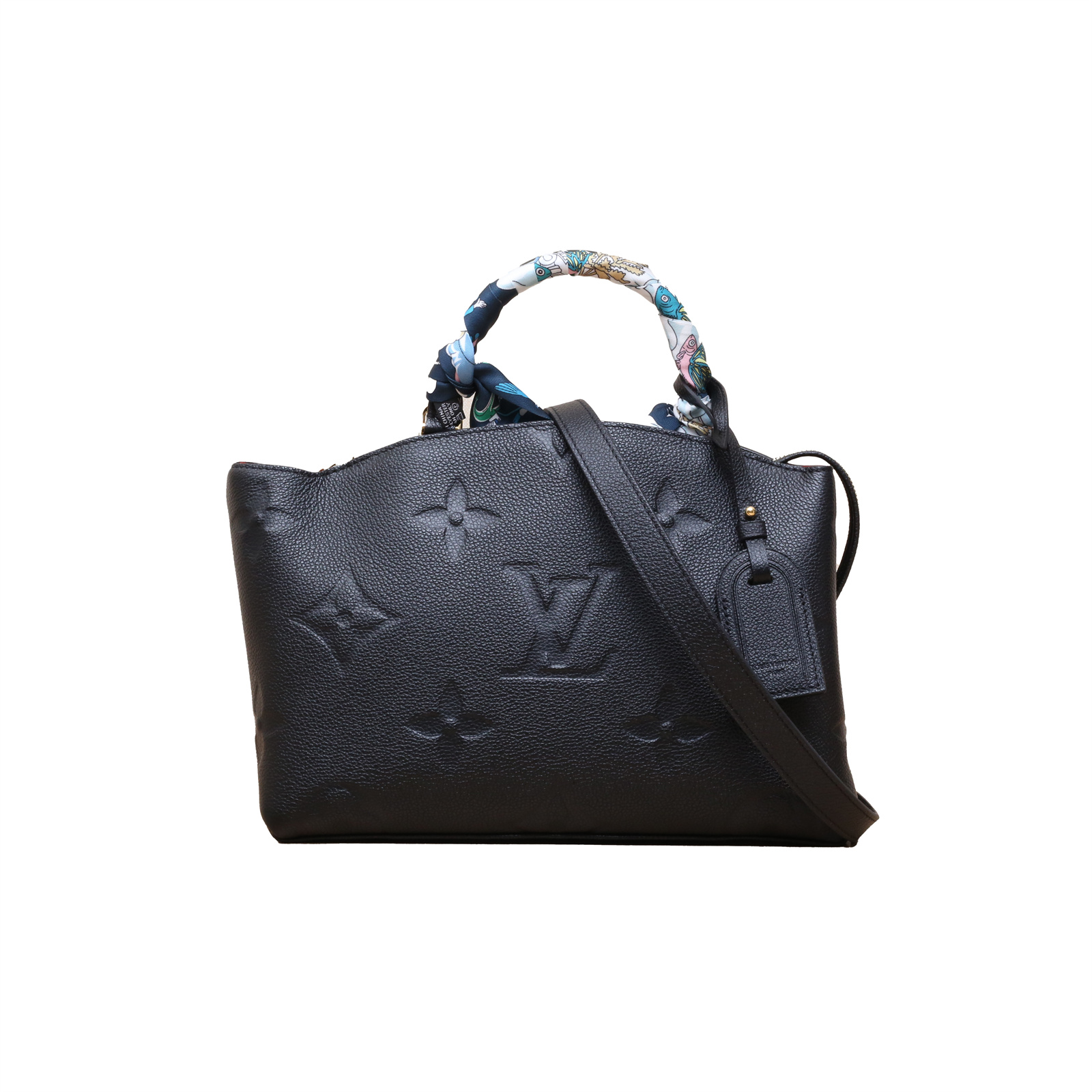 未使用 LouisVuitton/路易威登 小花6珊  新款蒙田包  黑色 皮革C