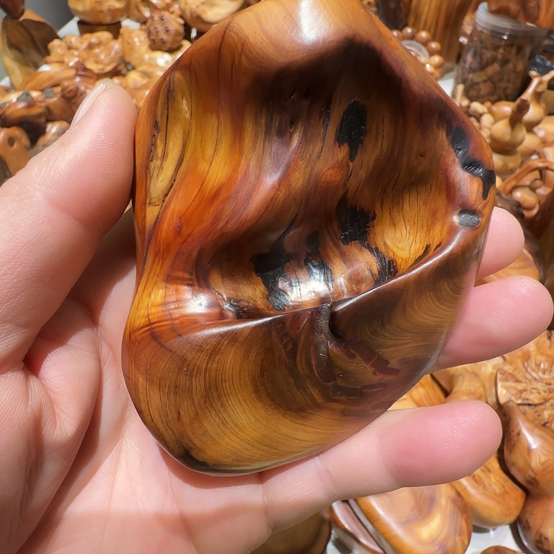 黄***上柏木（崖柏）太行陈化虫漏闻香手把件