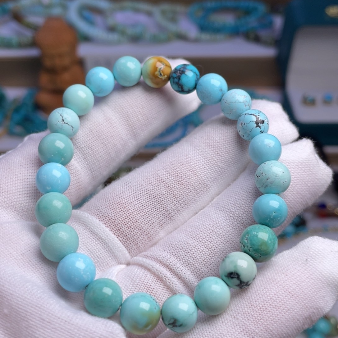 绿松石未镶嵌珠宝奇石8+mm