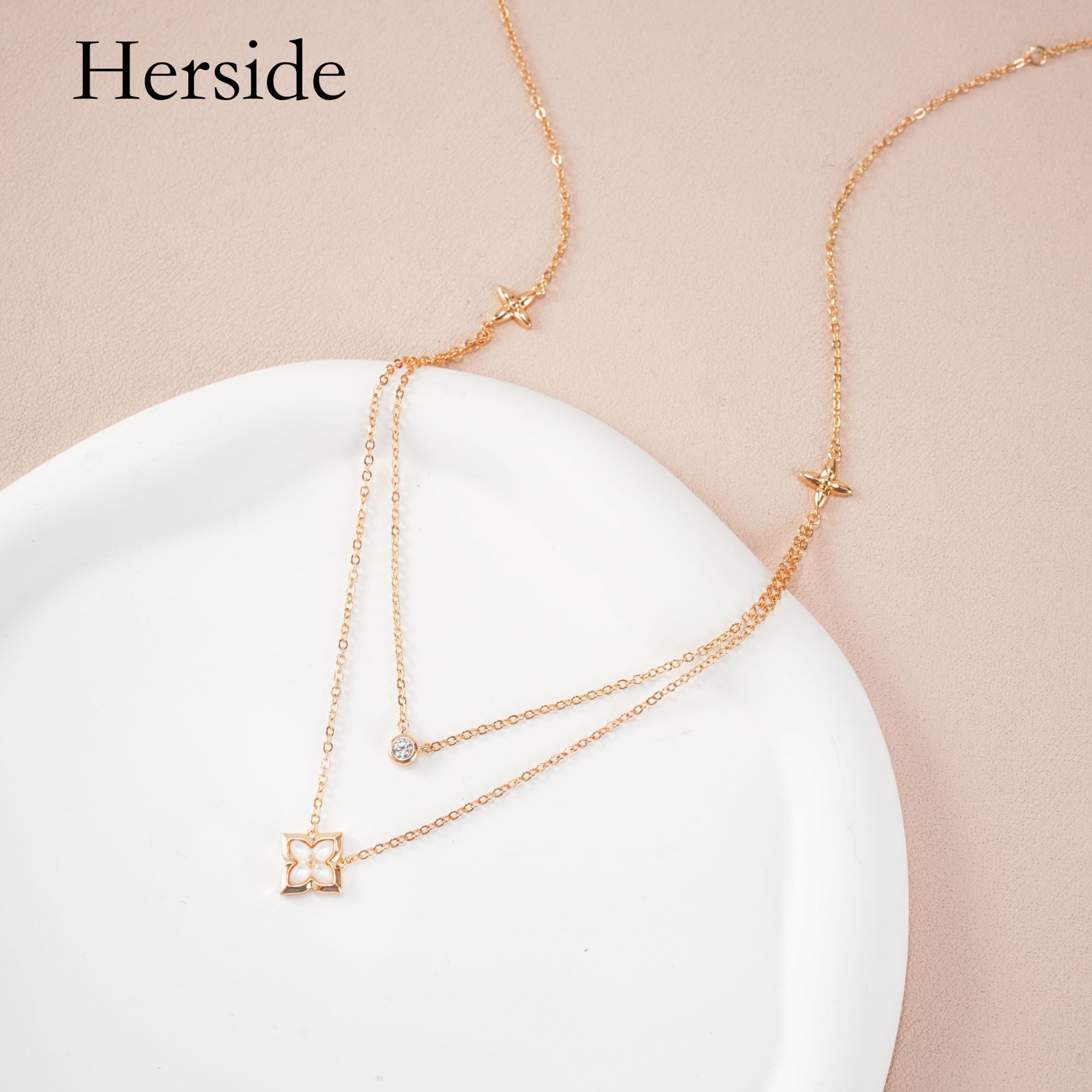 合金项链 Herside 四叶草项链 x