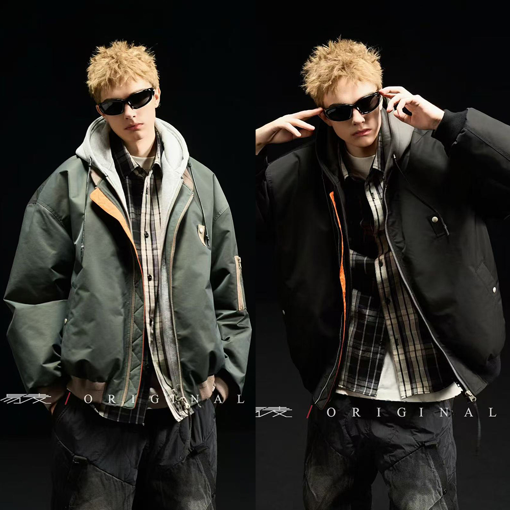 3830【防水假三件设计90白鸭绒】大牌高奢定制 加厚保暖羽绒服 