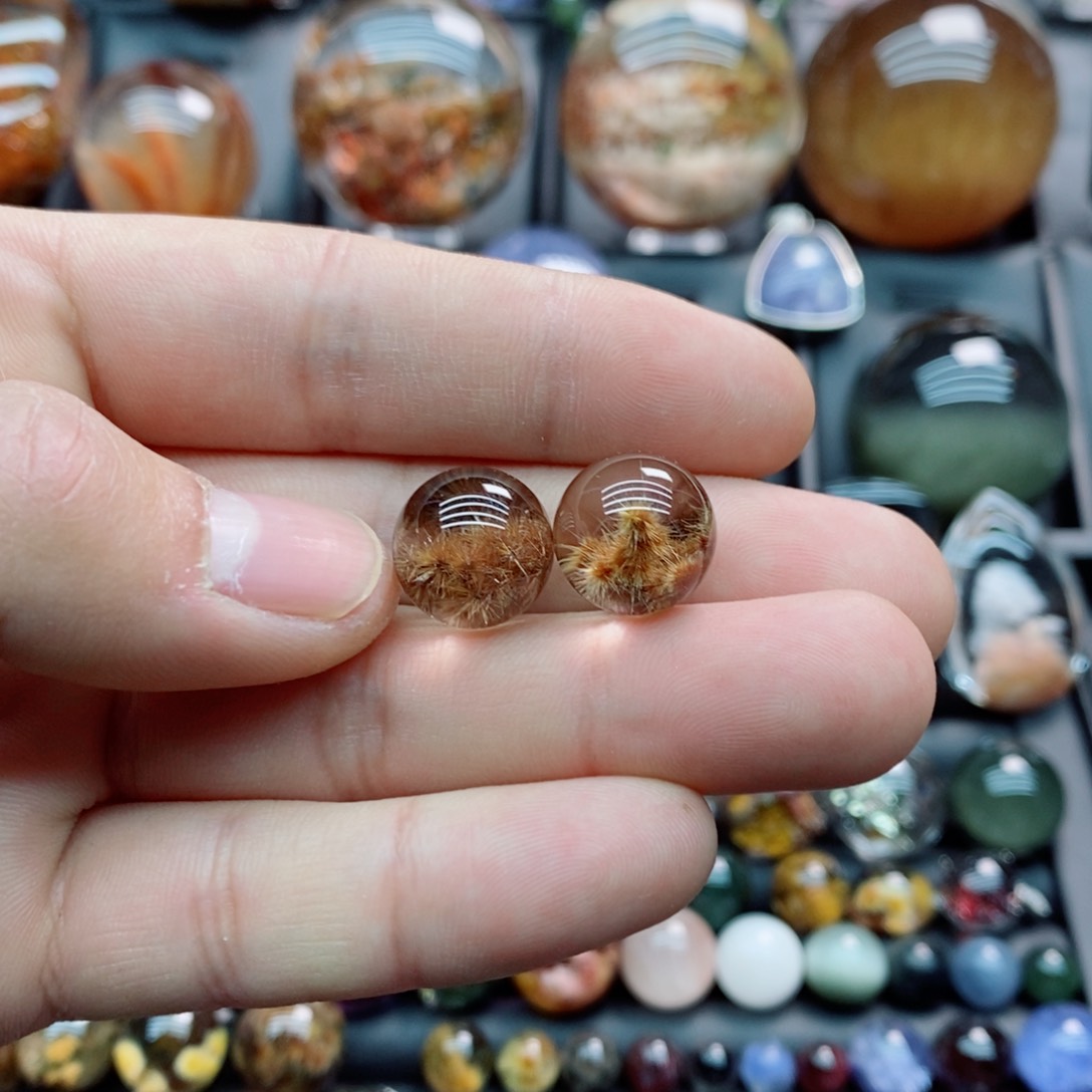 水晶耳饰银S925镶嵌荣*荣水晶耳坠