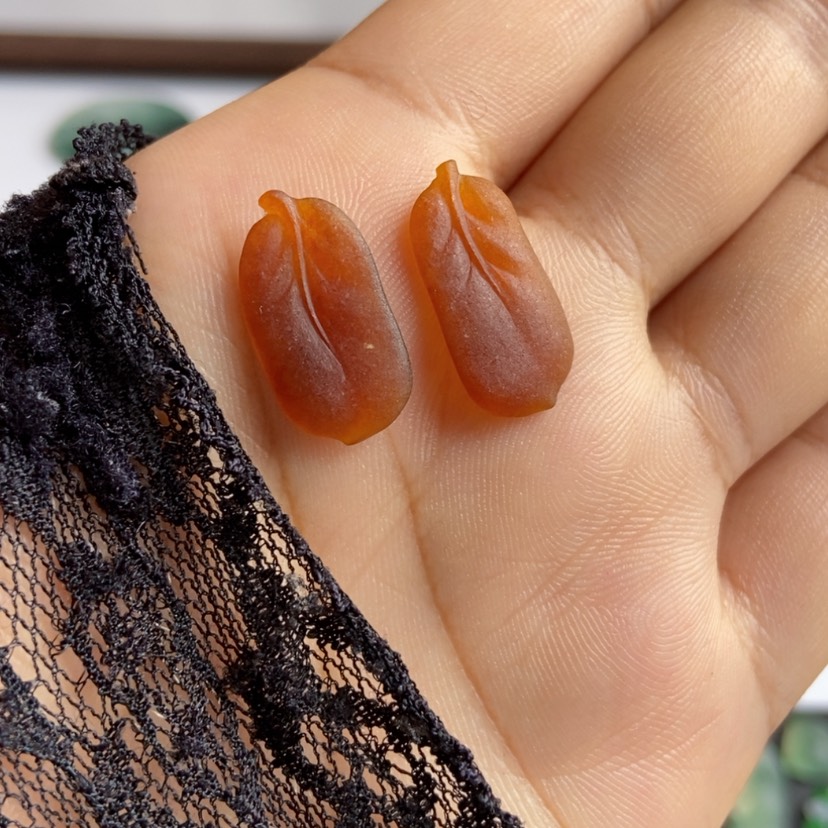 【闪购商品】未镶嵌定制翡翠树叶一对