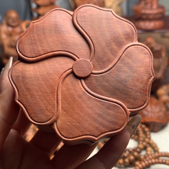 檀香木把件可**爱老山檀木盒子158