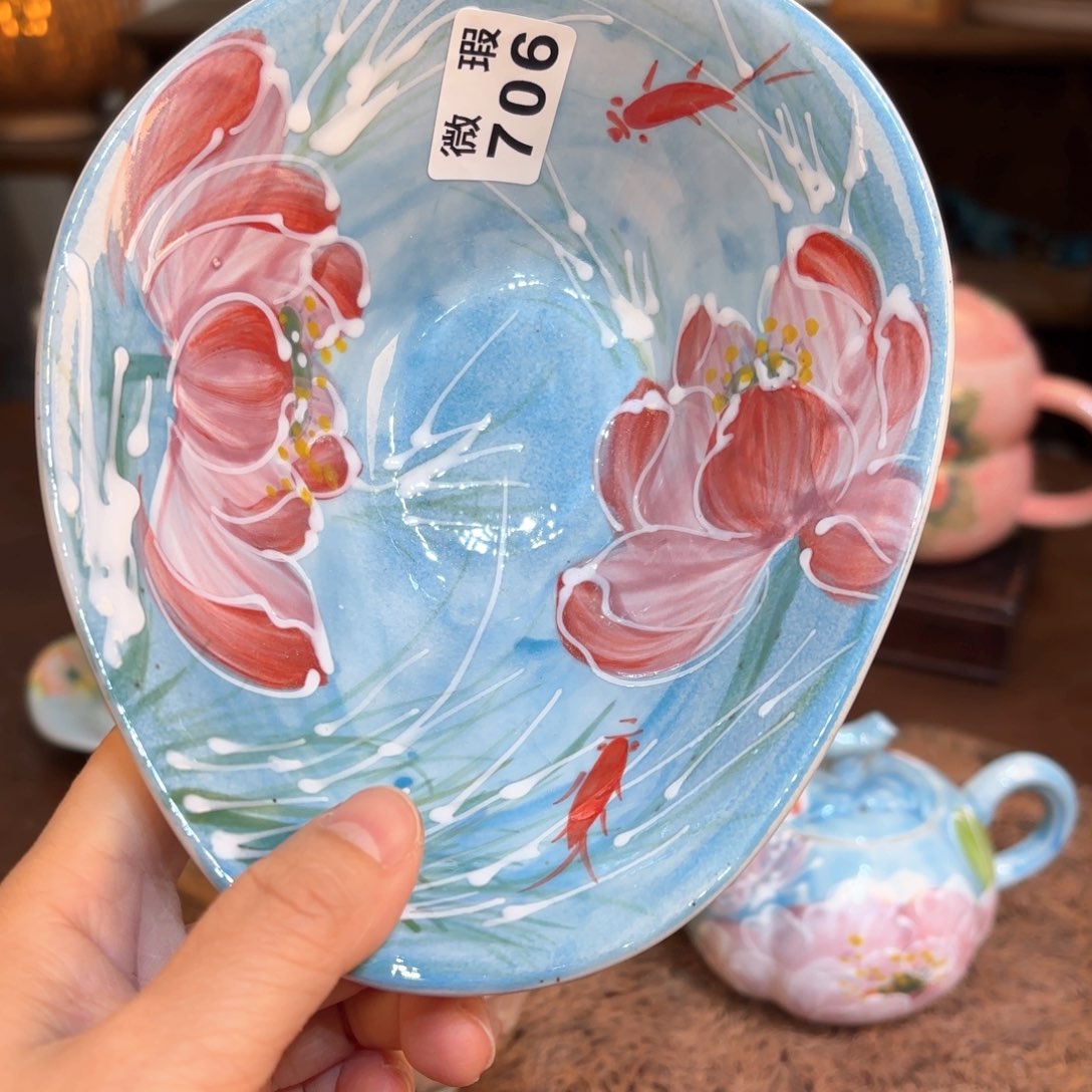 景德镇手绘高温釉下彩陶瓷茶具