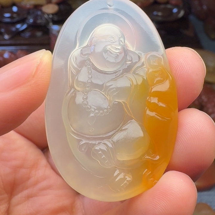 石英质玉（黄龙玉）合金颈饰