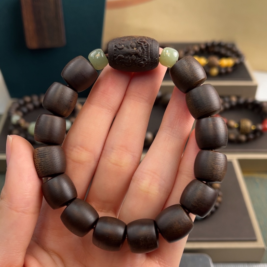 手串沉香木珠玉化越南芽庄白奇楠12mm