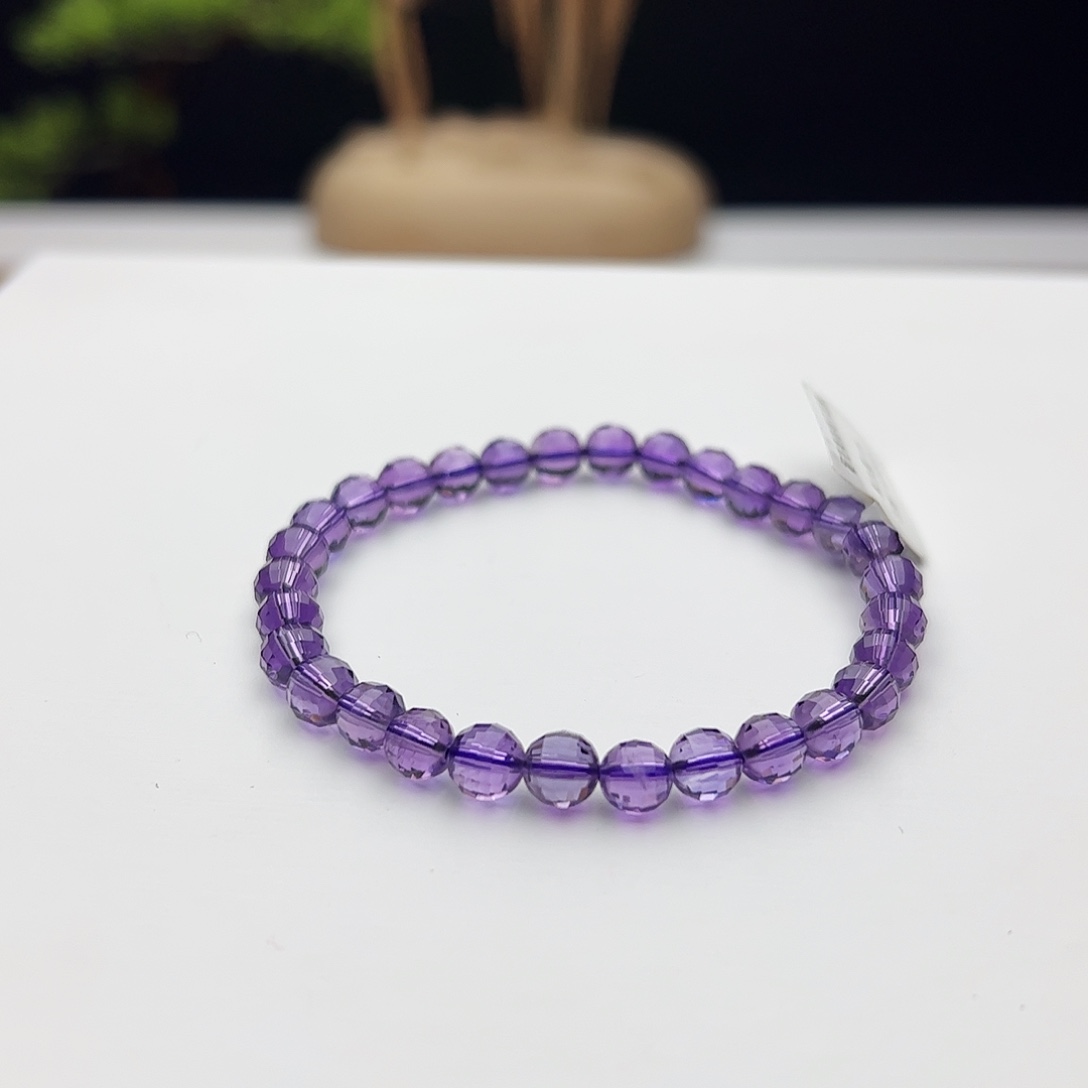 未镶嵌手链水晶紫水晶6mm+