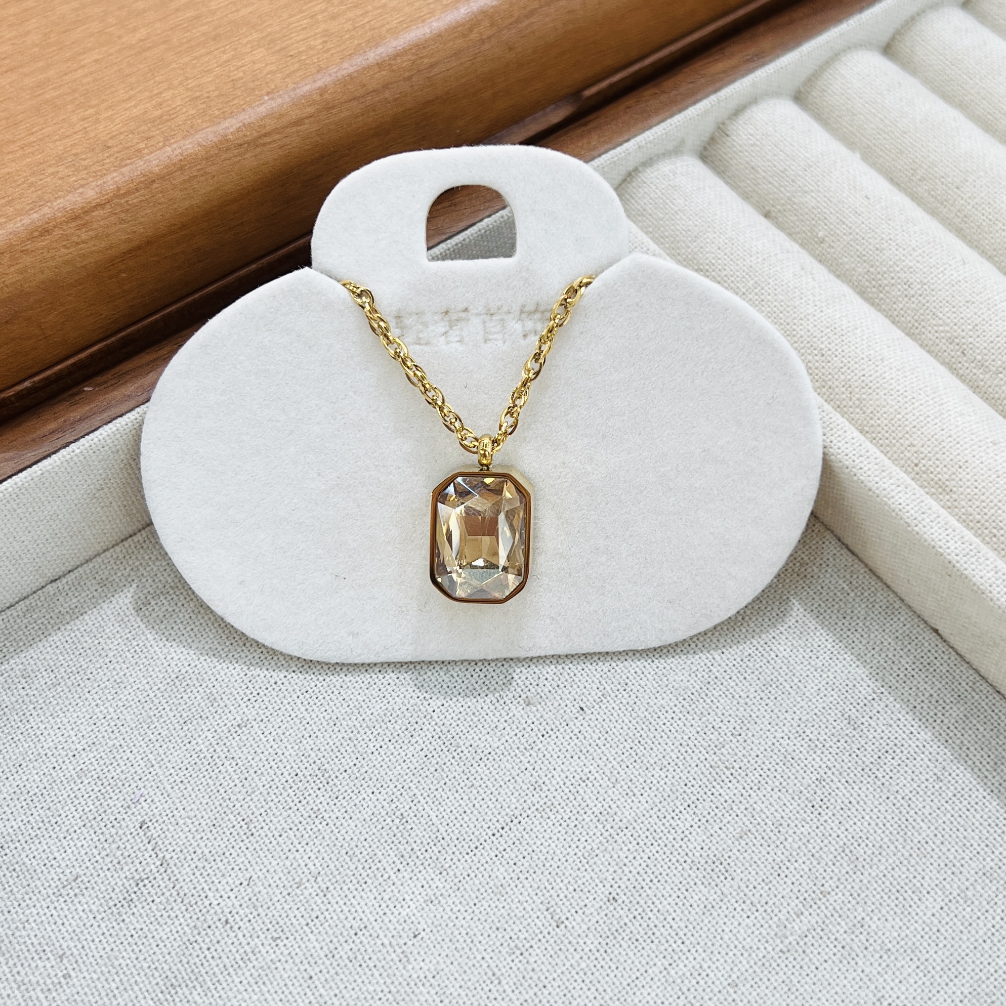 钛钢项链 XL-504新款简约复古方糖精致百搭锁骨链