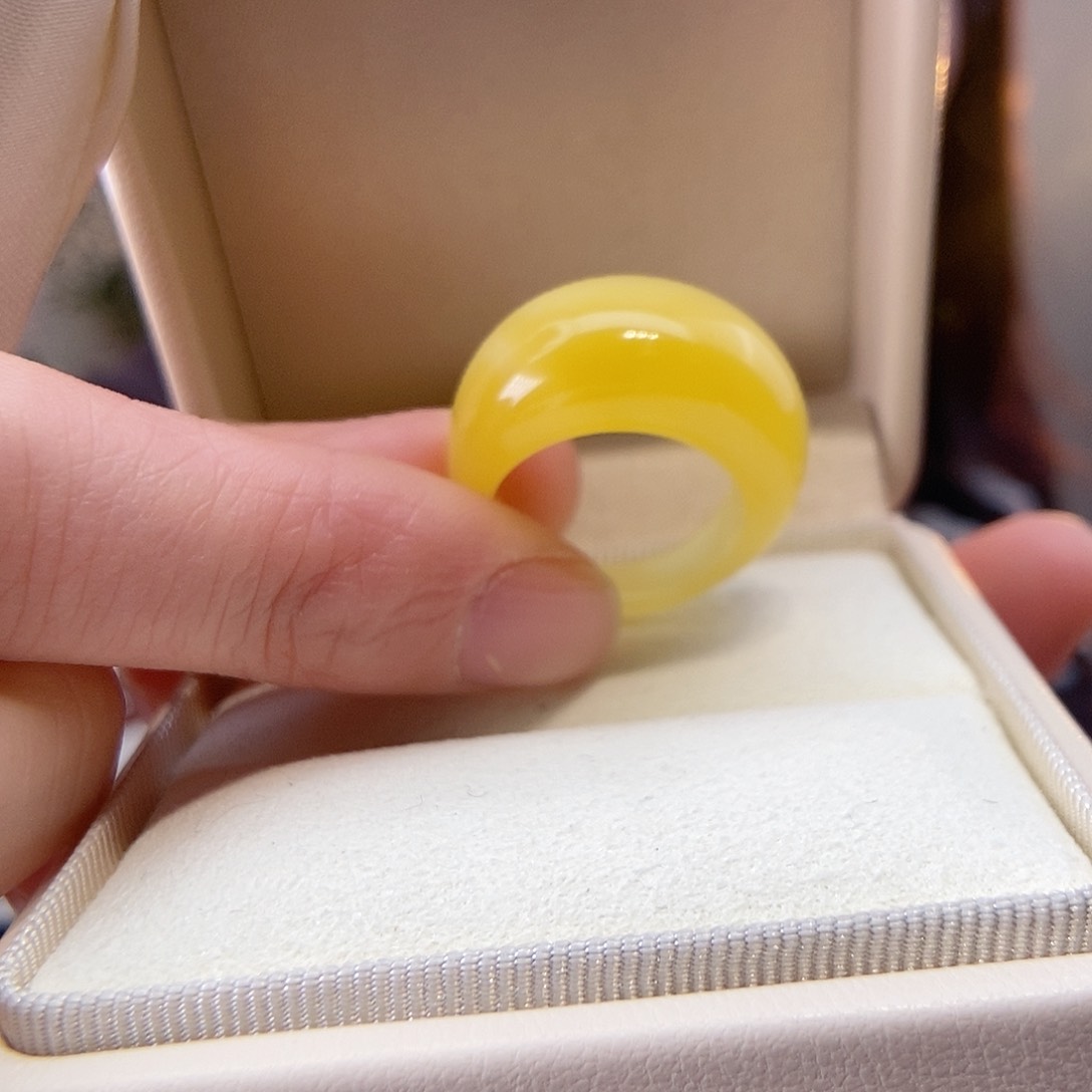 琥珀戒指未镶嵌a馒头戒