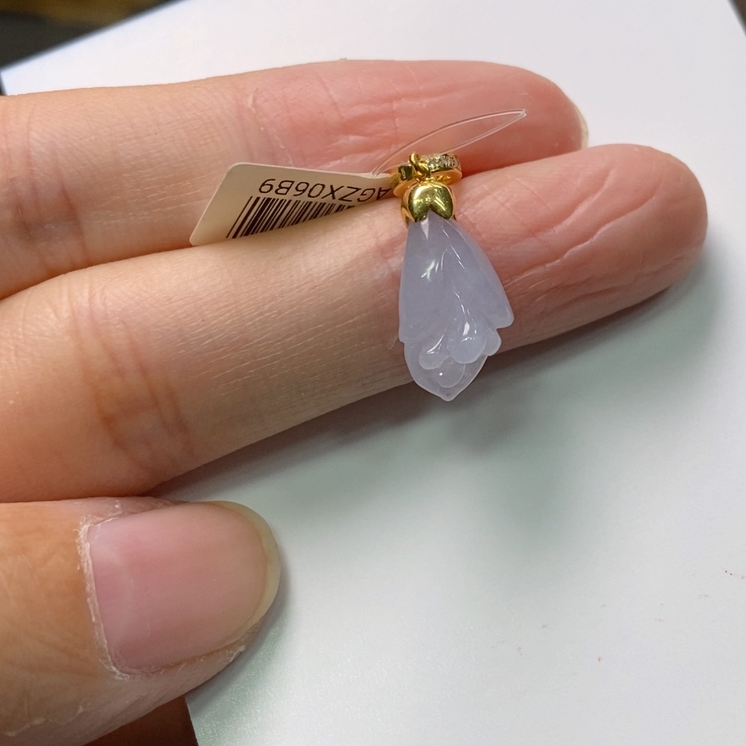 翡翠颈饰18K金镶嵌净货13921