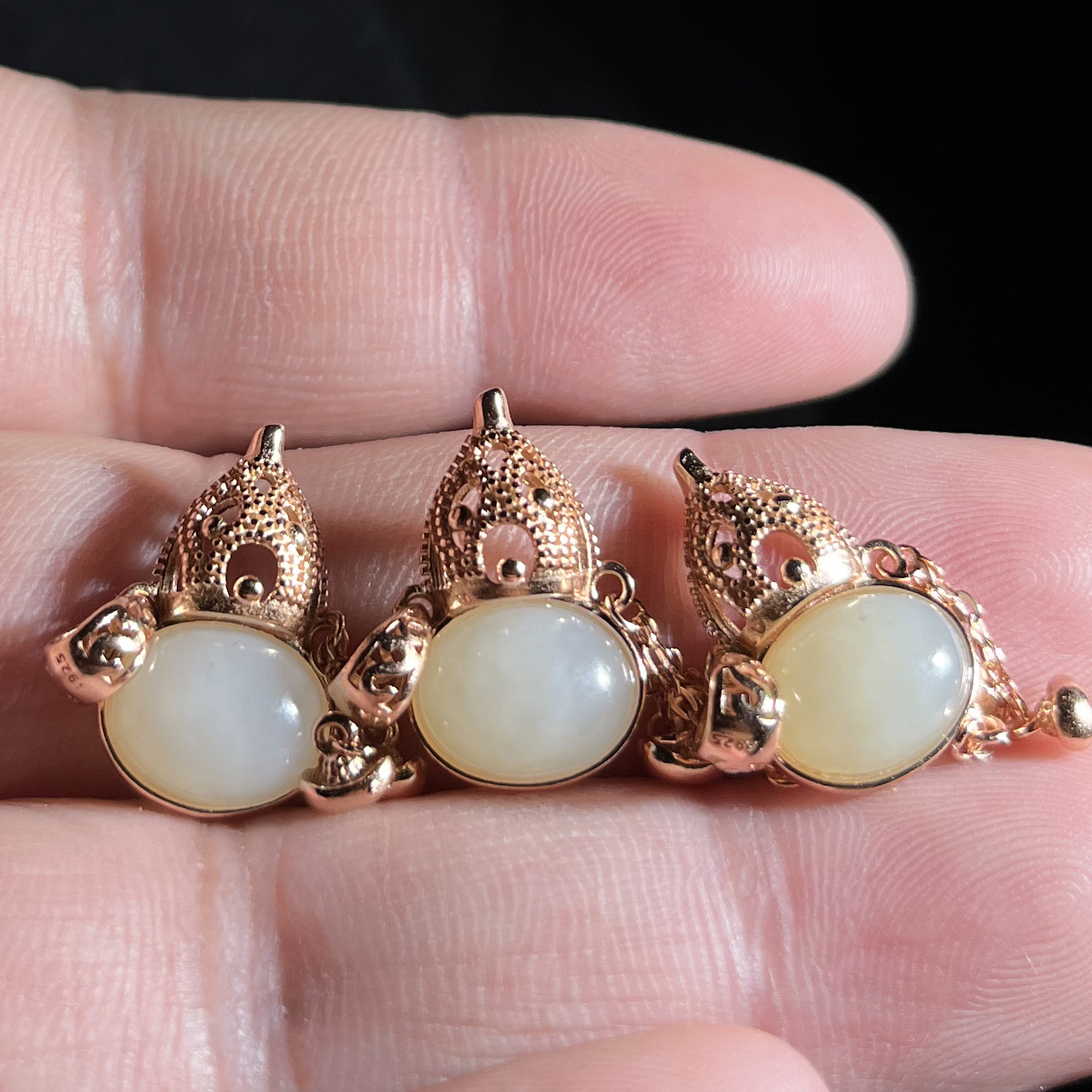 S925银天然和田玉葫芦吊坠多样性发一个FG047
