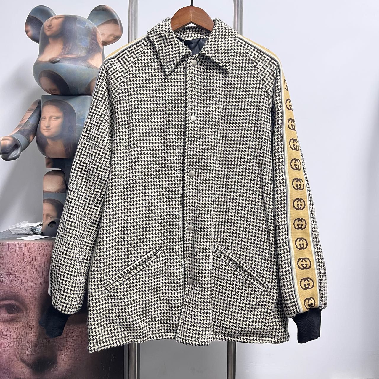 Gucci古驰千鸟格串标棉服 K1403 尺码：48衣长83胸围60新旧：99新